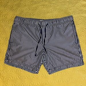 Cotton On Navy and White Striped Swim Trunks